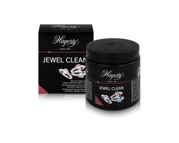 Hagerty Jewel Clean Jewelry Soaking Bath for Gemstones Gold Platinum 170ml - Effective Jewelry Cleaner for Diamonds Sapphires Rubies - Jewelry Cleaning Bath for Renewed Shine with Basket and Brush