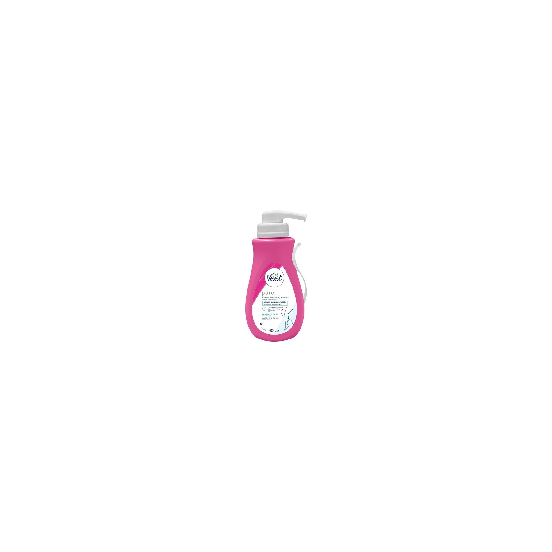 Veet Sensitive Hair Removal Cream - Fast & Effective Hair Removal for Silky Smooth Skin - Application Time 5-10 Minutes, Dispenser with Spatula 400ml