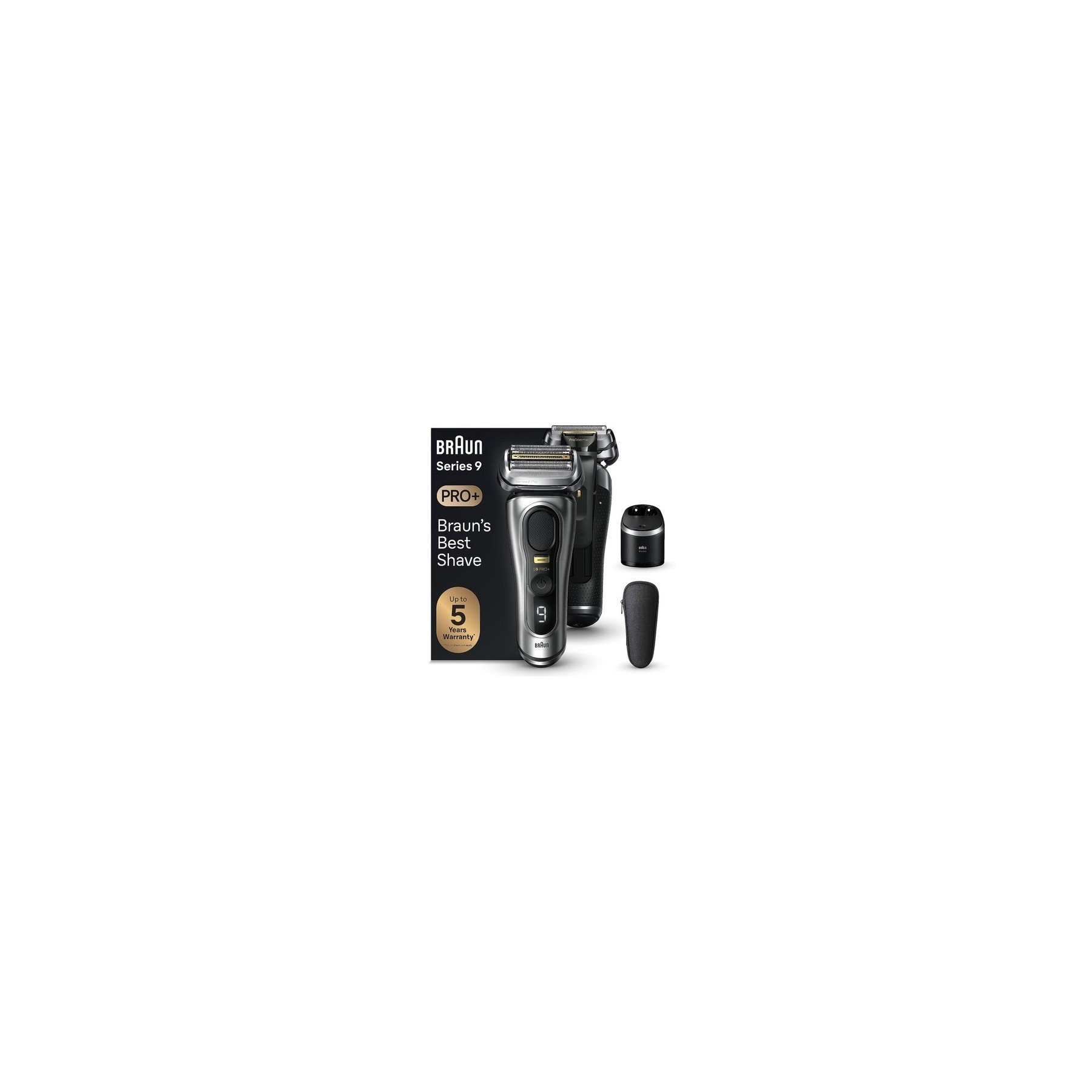 Braun Series 9 Pro+ Electric Shaver with Cleaning Station Wet & Dry 9567cc Silver - New