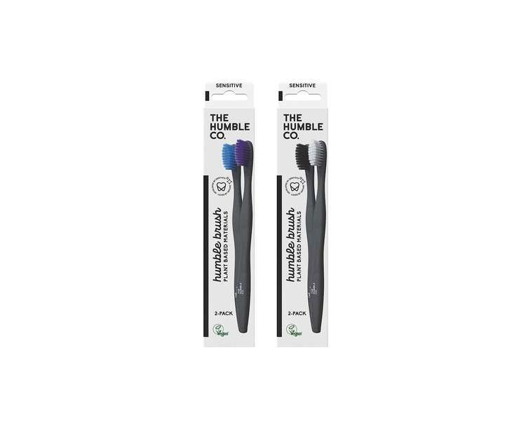 The Humble Co. Plant-Based Toothbrush with Sensitive Bristles - Pack of 2