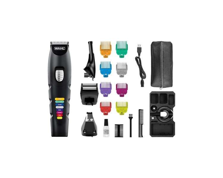 Wahl Colour Trim Advanced Multigroomer with Innovative Color-Coded Guide Combs 240 Minutes Runtime USB Charger - Black