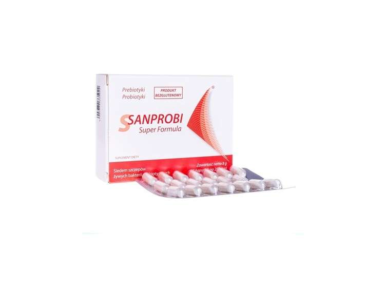 Sanprobi Super Formula 40 Capsules - 7 Probiotics & Prebiotics Bacterial Culture