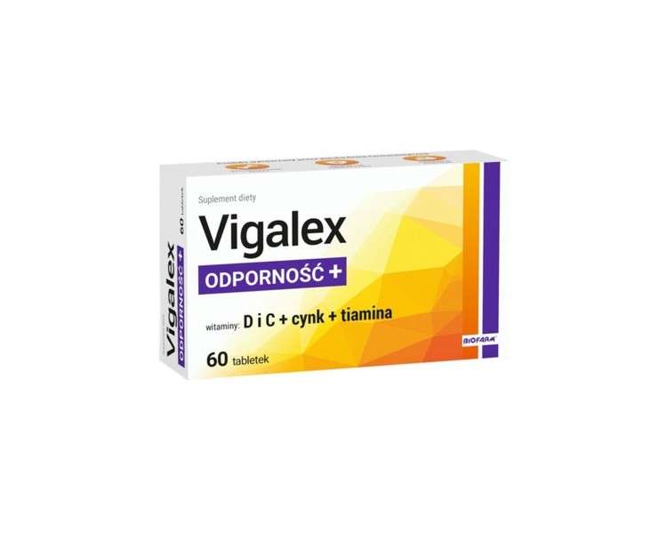 VIGALEX D3 2000 Vitamin D Zinc Thiamine Immune System Teeth Bones 60 Tablets