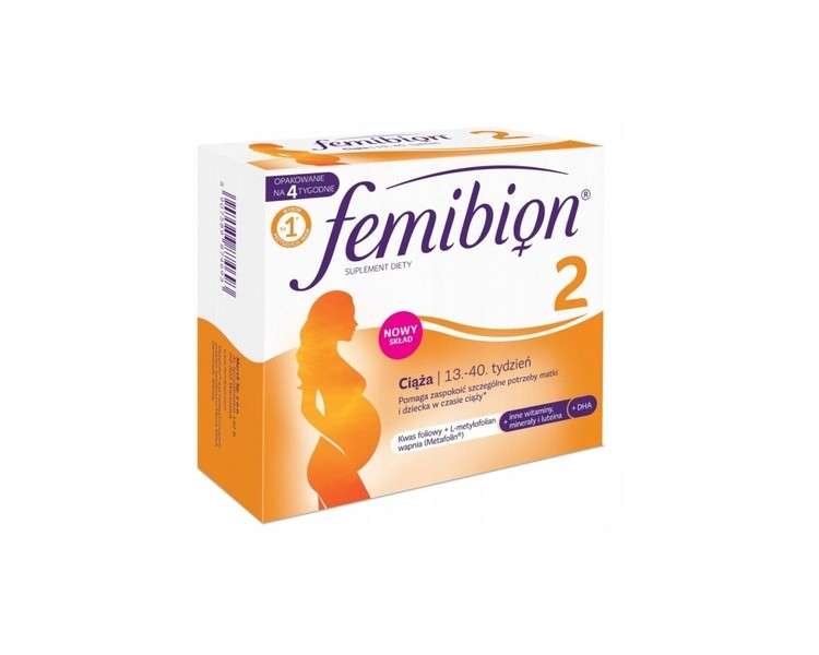 Femibion Natal 2 Pregnancy 28 Tablets + 28 Capsules for 4 Weeks Folic Acid