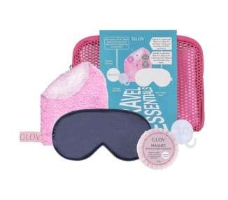 GLOV Travel Set for Women 4 in 1 Skincare Makeup Remover Towels Microfiber + Satin Sleep Mask + Magnet Cleanser Soap + Hook + Toiletry Bag Gift Set for Travel