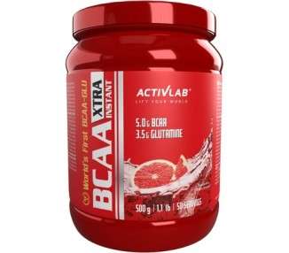 Activlab Bcaa Xtra Instant 500g Jar Workout Powder Recovery Supplements Branched Chain Amino Acids with Glutamine Nutrition Power Grapefruit Flavour