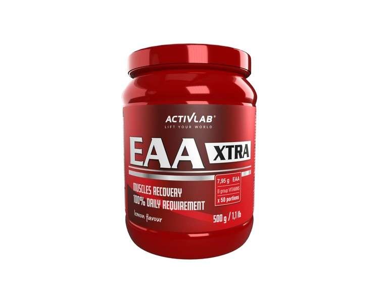 Activlab EAA XTRA Lemon 500g - Muscle Regeneration - Powder with 8 Essential Exogenous Amino Acids and B-Group Vitamins