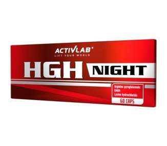 Activlab HGH Night 60 Capsules - Combination of Arginine, Gaba, Lysine - Before Bedtime - Concentration, Regeneration - Reduction of Fat Tissue - Increase in Strength and Muscle Mass - Bodybuilding, Powerlifting, Martial Arts
