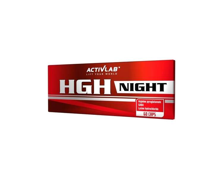 Activlab HGH Night 60 Capsules - Combination of Arginine, Gaba, Lysine - Before Bedtime - Concentration, Regeneration - Reduction of Fat Tissue - Increase in Strength and Muscle Mass - Bodybuilding, Powerlifting, Martial Arts
