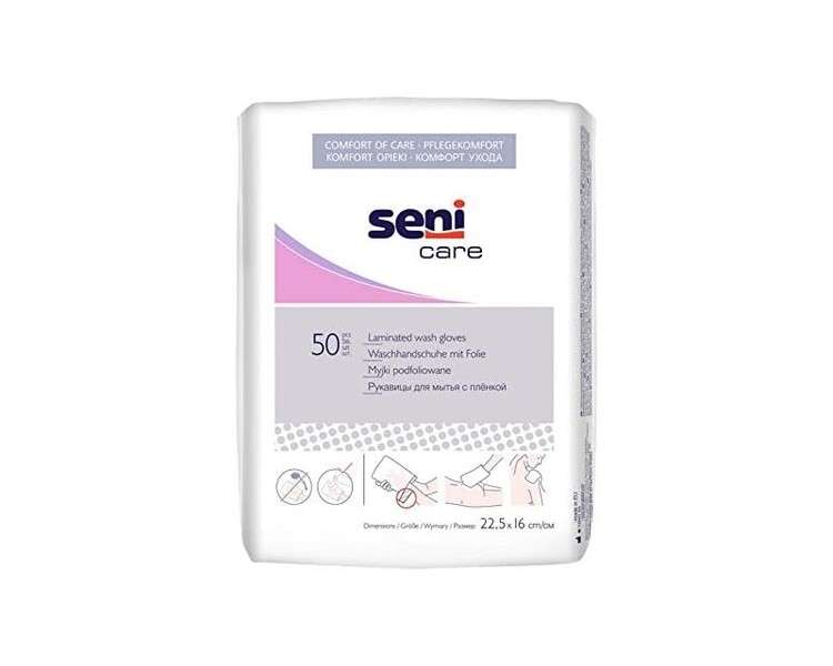 Seni Care Wash Mitt Disposable Gloves Deluxe with Film