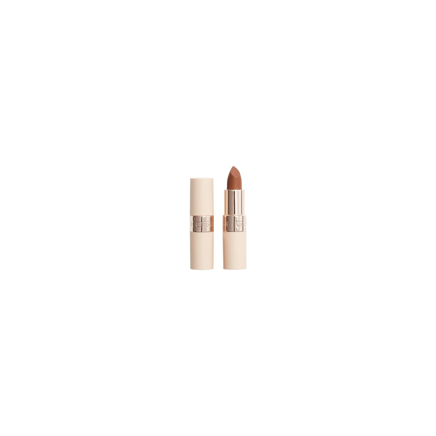 GOSH Luxury Nude Lipstick with Light Sheen Intense Nude Shades for Natural Lips 002 Undressed