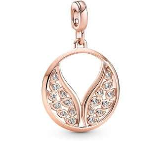 Pandora ME 14K Rose Gold-Plated Burning Wings Medallion Charm With Cubic Zirconia