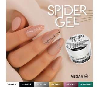 Andreia Professional Black Spider Gel Creation Nail Art Design