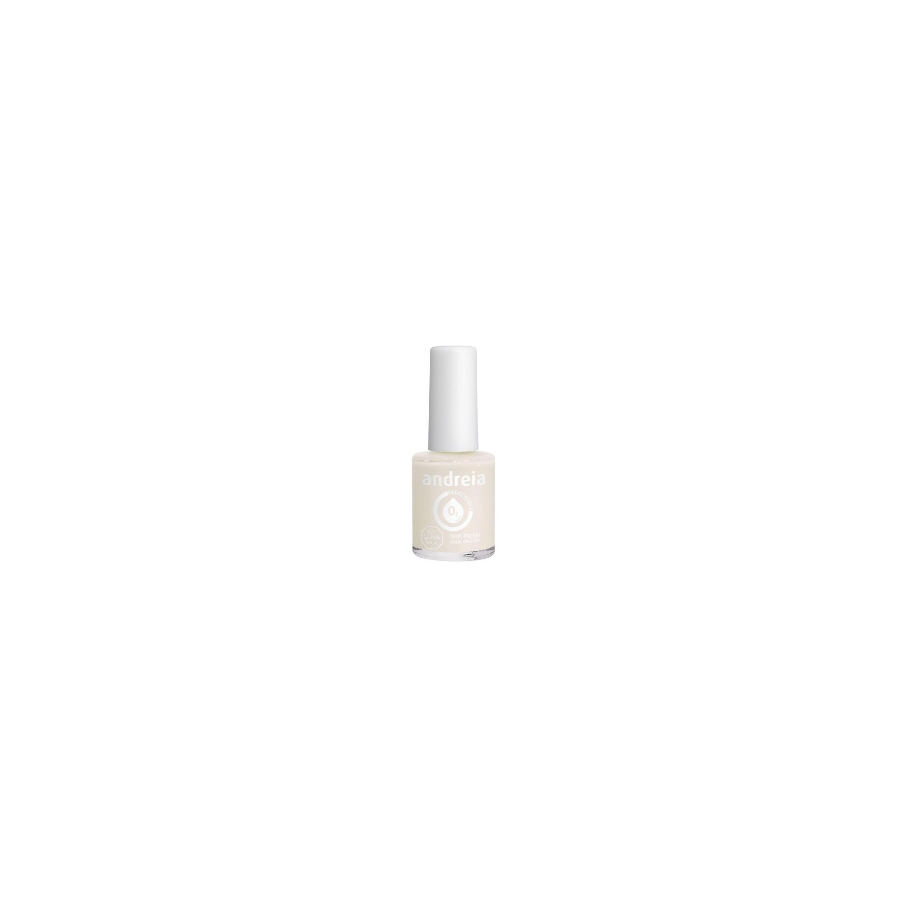 Andreia Halal Breathable Nail Polish Water Permeable Vegan and Cruelty-Free Colour B22 Milky White 10.5ml