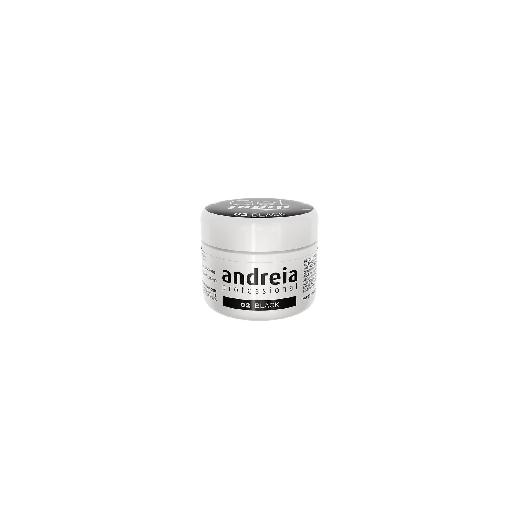 Andreia Professional Nail Art Design Gel Paint Pots 4g 02 Black