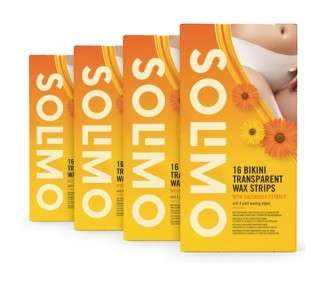 Amazon Brand Solimo Bikini Transparent Wax Strips with Calendula Extract and 4 Post Depilation Wipes 16 Wax Strips