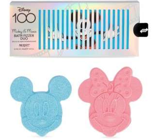 MAD BEAUTY Disney 100 Years of Wonder Bath Fizzers Duo Limited Edition Mickey & Minnie Mouse Lovely Vanilla Fragrance - Pack of 2