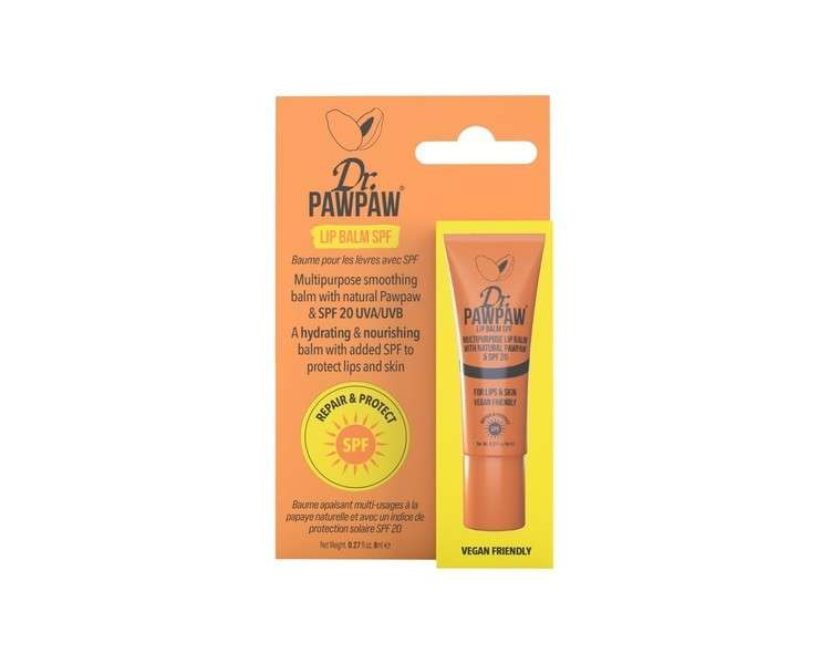 Dr.PAWPAW Lip Balm SPF Multipurpose Smoothing Balm with Natural Pawpaw and SPF 20 UVA/UVB