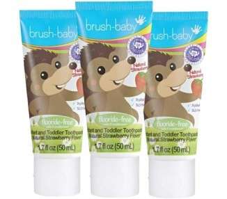 Brush Baby Kids Fluoride Free and SLS Free Toothpaste Strawberry 4.2 Ounce