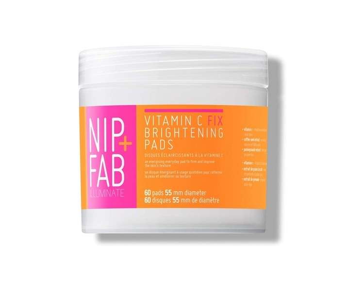 Nip + Fab Vitamin C Fix Brightening Pads for Face with Pomegranate and Coffee Seed Extract 60 Pads 80ml