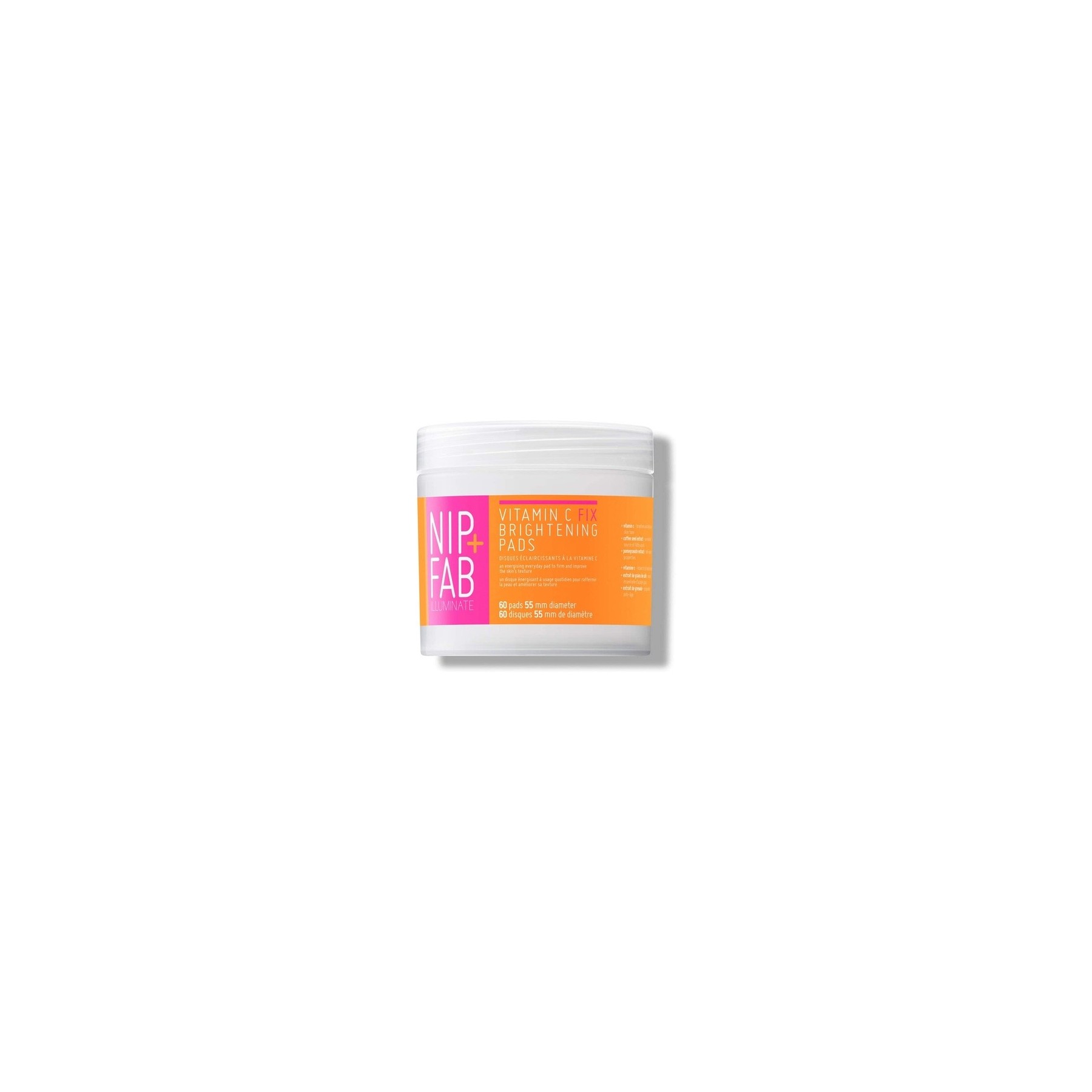 Nip + Fab Vitamin C Fix Brightening Pads for Face with Pomegranate and Coffee Seed Extract 60 Pads 80ml