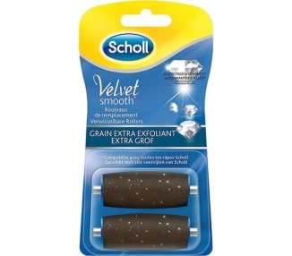 Scholl Velvet Smooth Express Pedi Crystal Diamonds Extra Exfoliating Grains Replacement 2 Rolls - Pack of 2
