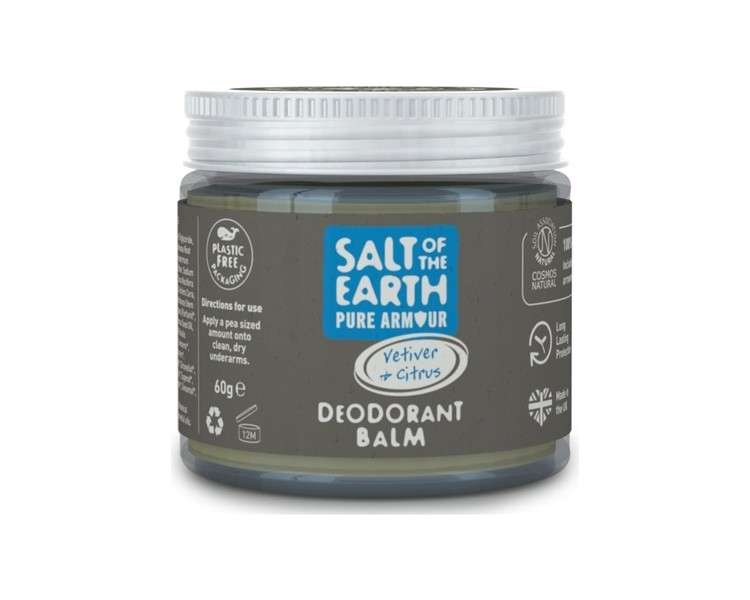 Salt of the Earth Natural Deodorant Balm Pure Armour Vetiver & Citrus 60g