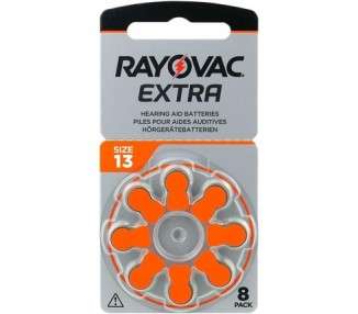 Rayovac Extra 13 High Performance Zinc Air Hearing Aid Batteries 8 Pack