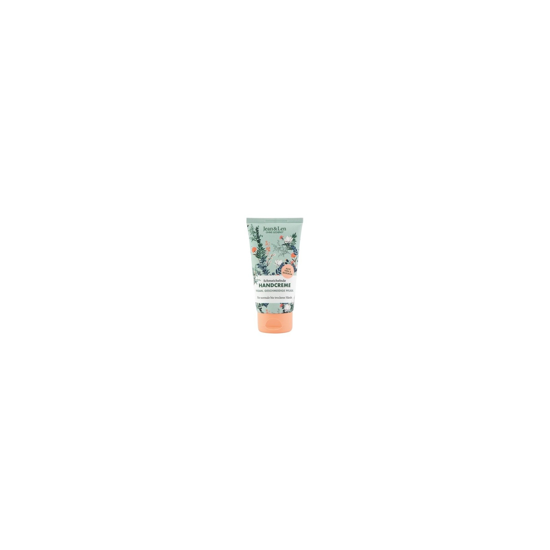 Jean & Len Soothing Hand Cream Aloe Vera & Basil, Intensive Care for Normal to Dry Hands - Tube 75ml