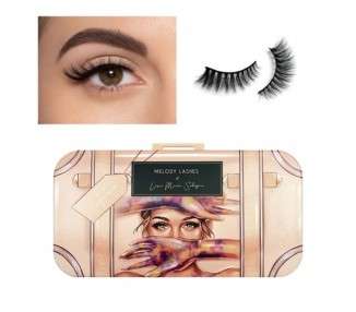 Melody Lashes Natural Eyelashes Premium Quality Half Lashes Soft Cotton Band Reusable Vegan Natural Cat Eye Lashes for a Dreamy Eye Look Confidence