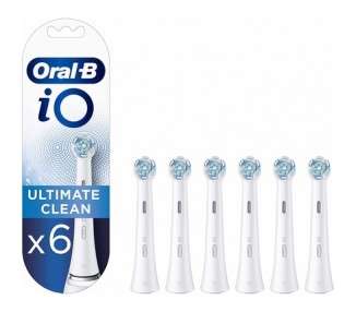 Oral-B iO Ultimate Clean Electric Toothbrush Head Twisted and Angled Bristles Pack of 6 Toothbrush Heads White 6 count