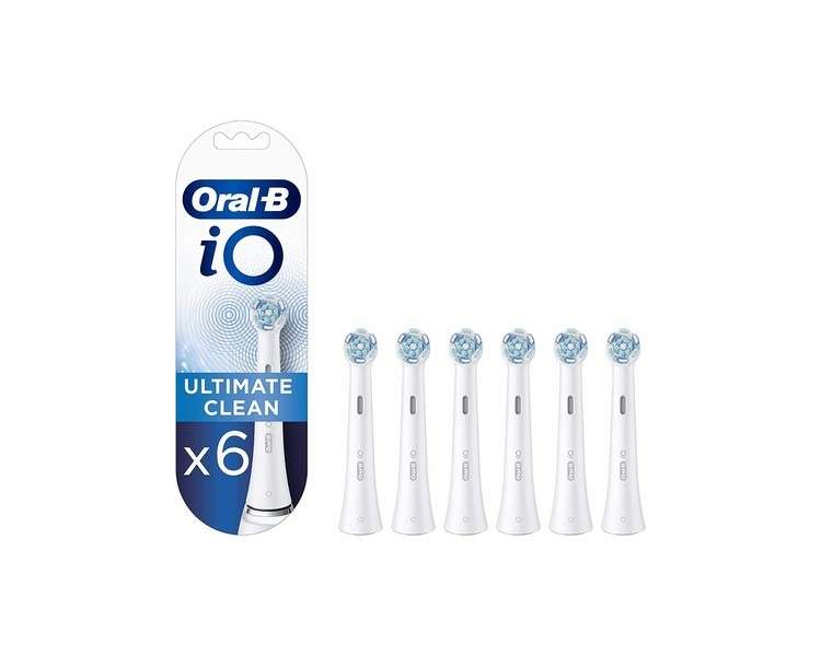 Oral-B iO Ultimate Clean Electric Toothbrush Head Twisted and Angled Bristles Pack of 6 Toothbrush Heads White 6 count