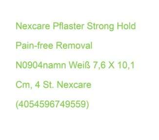 Nexcare Strong Hold Pain-free Removal Bandage White 7.6 x 10.1 cm - Pack of 4
