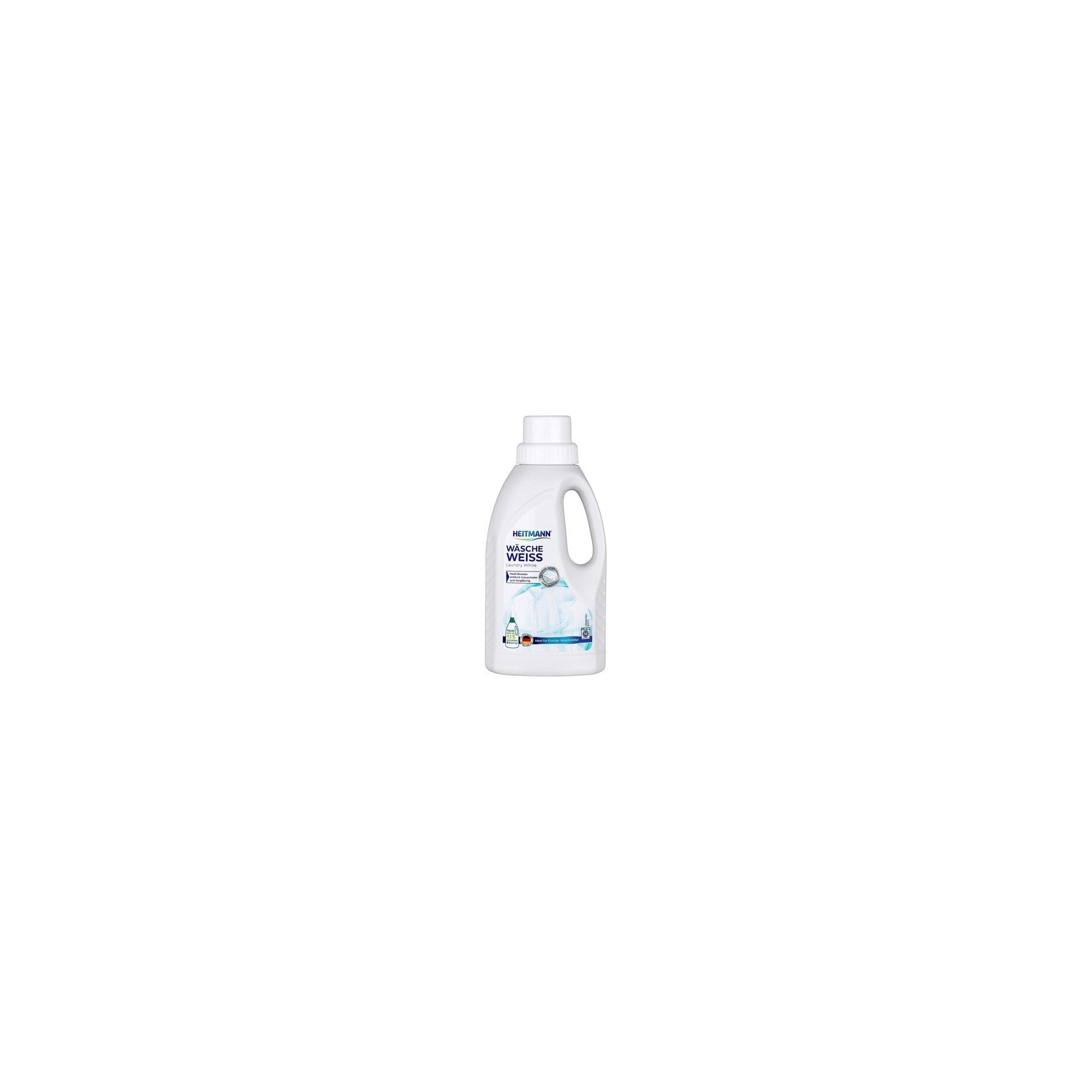 Heitmann White Laundry Liquid: Whitening Booster for Greyed Laundry, Liquid Detergent, Laundry Whitener 500ml Bottle