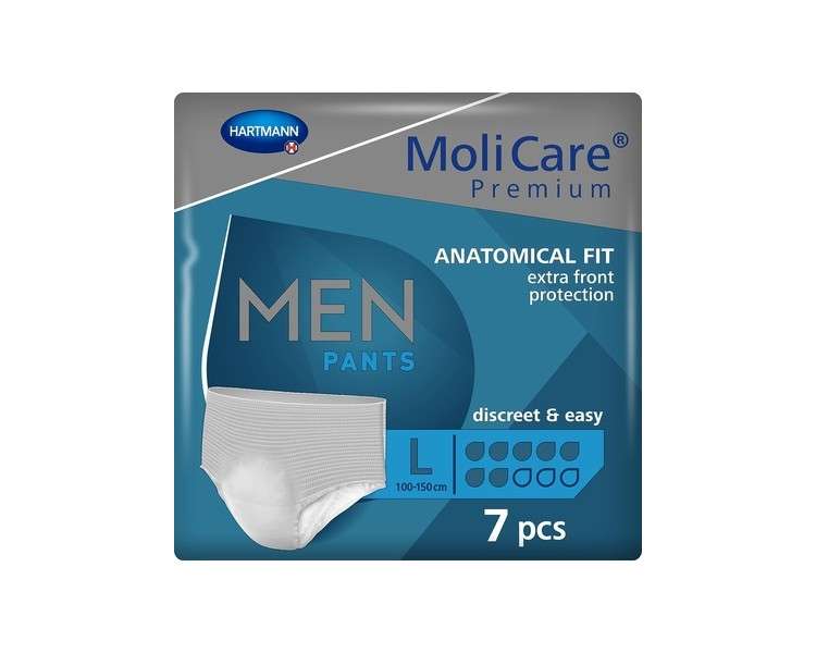 MoliCare Premium Men Pants for Bladder Weakness with Aloe Vera Size L - Pack of 7