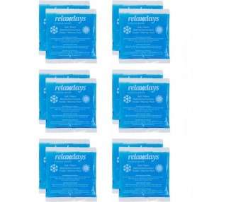 Relaxdays Cooling Pads 12 Pack Cold-Warm Compresses 14 x 13 cm First Aid Reusable Gel Cooling Compresses Blue