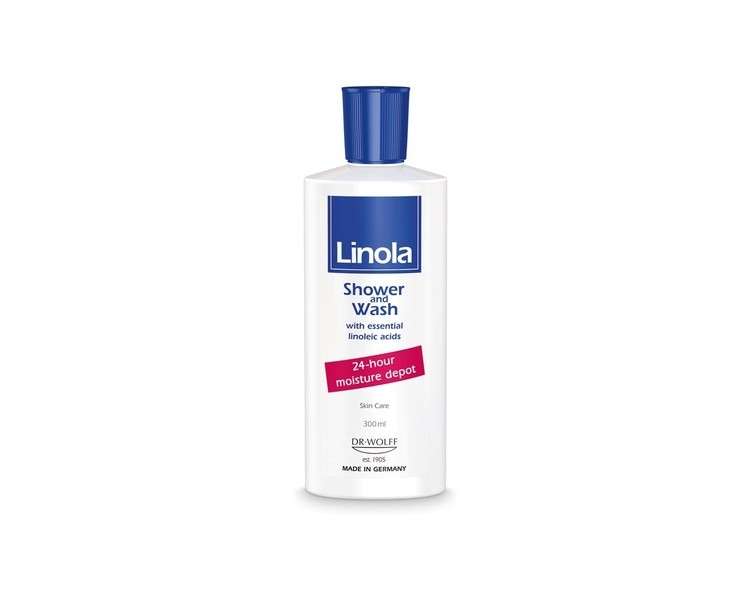 Linola Shower and Wash 300ml 24-Hour Moisturizing pH Balanced Body Wash for Dry Skin