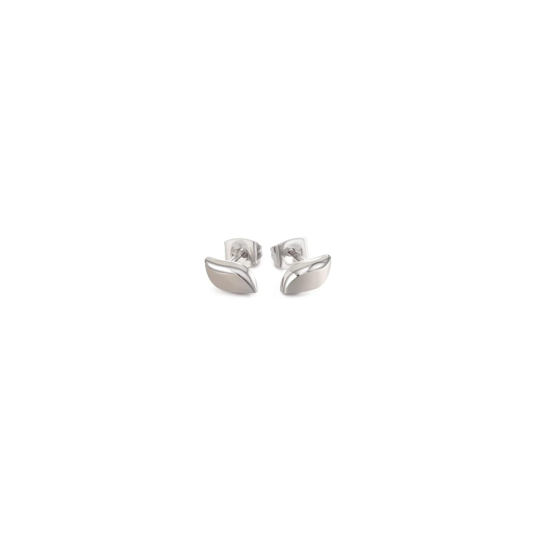 Boccia 05044-01 Polished Pure Titanium Silver Stud Earrings 4.6mm x 9.8mm