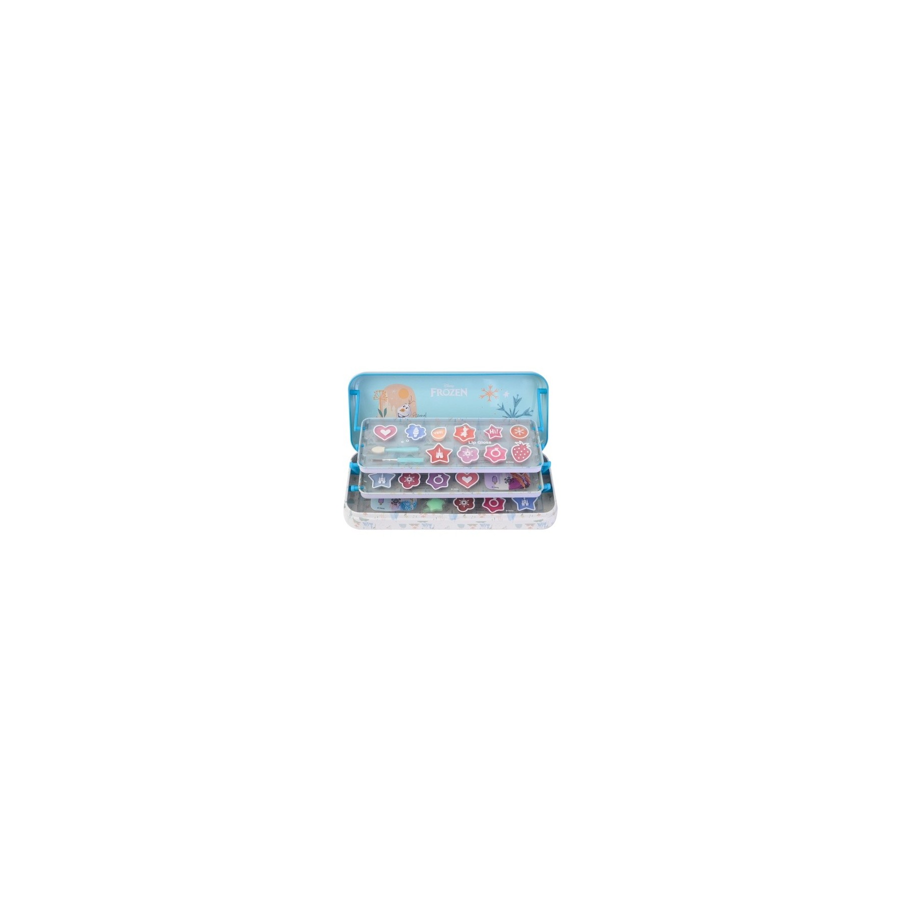 Lip Smacker Frozen Artisan Picnic Travel Beauty Tin 3-Tier Makeup Set for Kids