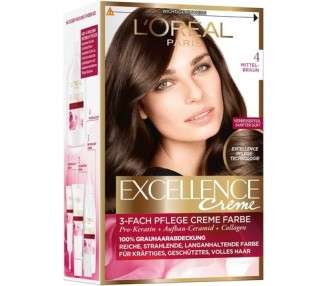 L'Oreal Excellence Creme 4 Medium Brown Hair Color 172ml
