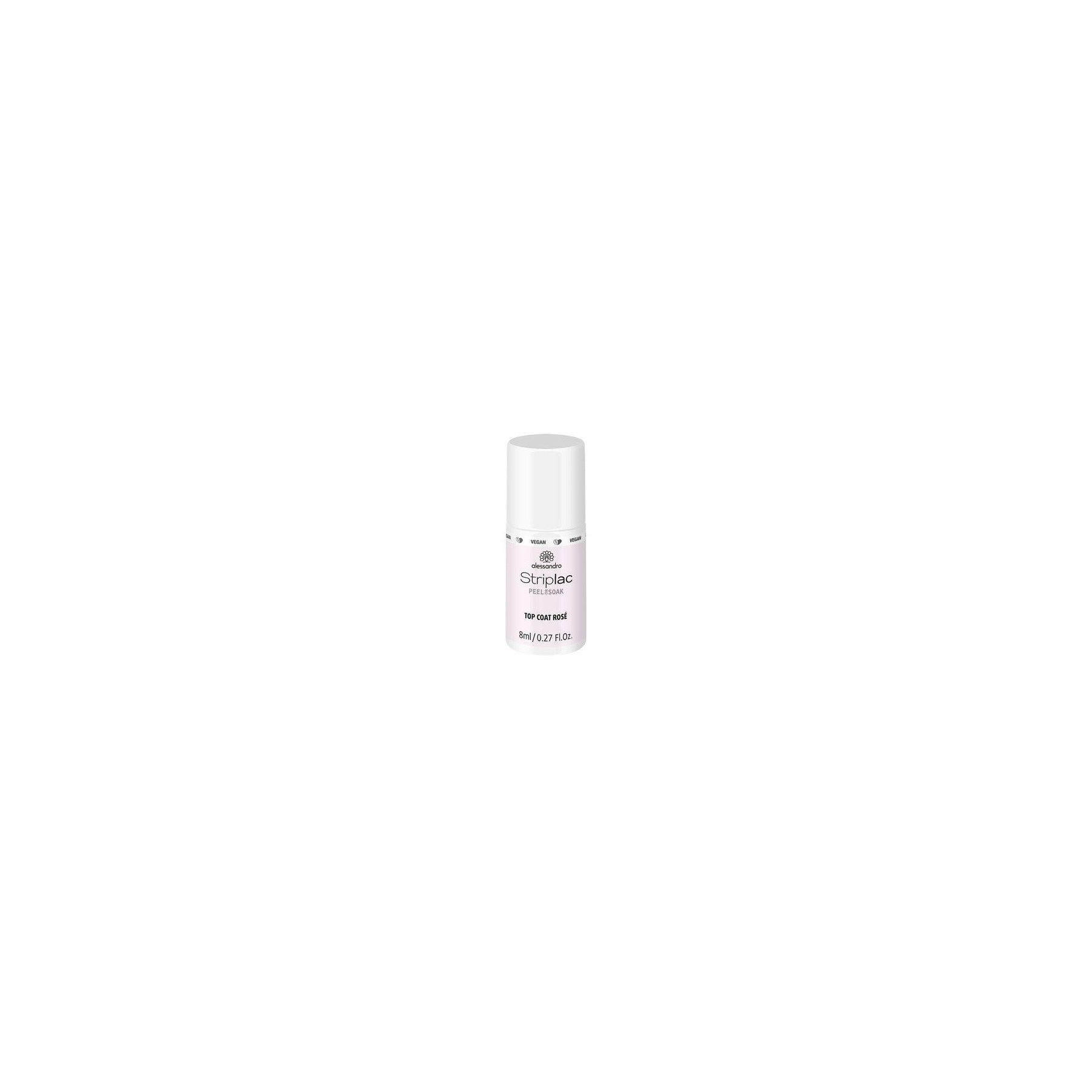 alessandro Striplac Peel or Soak VEGAN Top Coat Rose LED Top Coat for a Soft Pink Nail Color 8ml