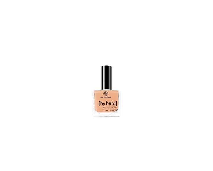 Alessandro Hybrid Nail Polish Ice Cream in Pastel Apricot - Perfect Nails in 3 Steps, No LED Needed - Up to 10 Days Wear 8ml