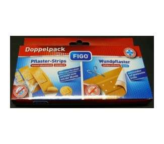 FIGO Double Pack Plaster Strips + Wound Plaster 21 Pieces