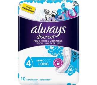 Always Discreet Long Pads for Incontinence and Bladder Control 10 Count