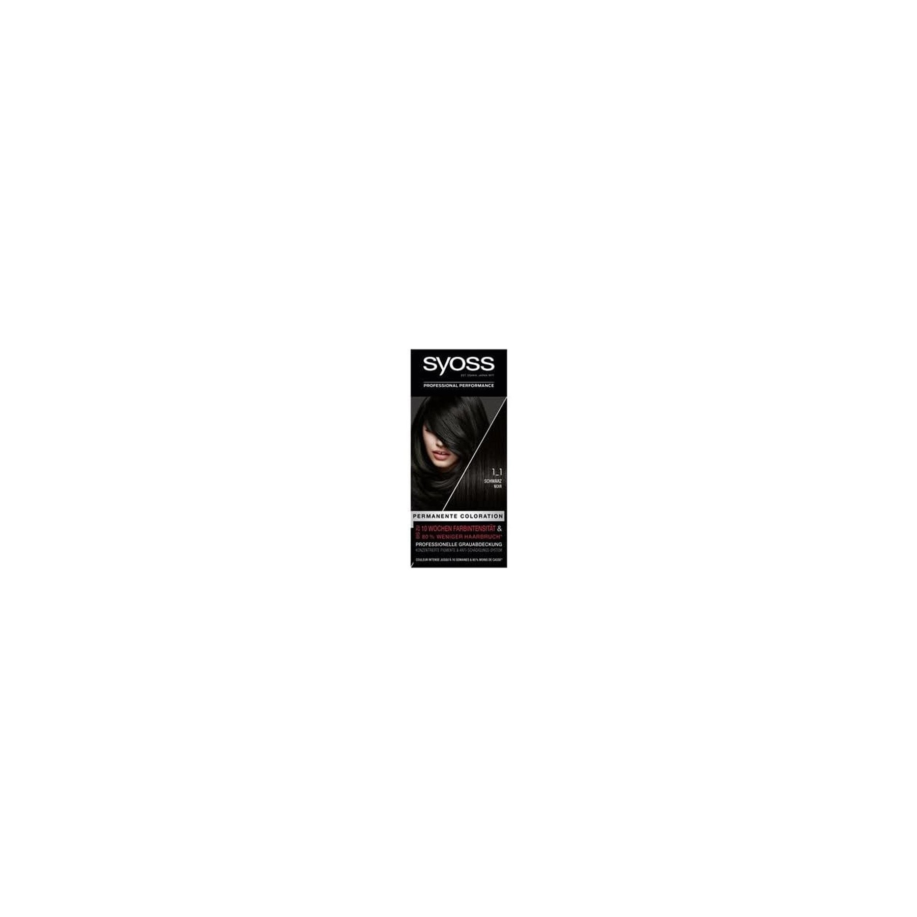 Syoss Colour Coloration 1_1 Black Level 3 Permanent Colouration 1 Count 3 x 115ml