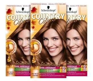 COUNTRY COLORS Intensive Tint 49 Cognac Hazelnut Level 2 Temporary Hair Color for Intense Results 123ml