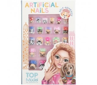 Depesche TOPModel City Girls Self-Adhesive Artificial Nails in Various Designs and Patterns 24 Artificial Fingernails in Different Sizes