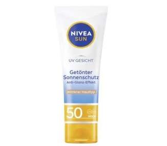 NIVEA SUN Face Sunscreen SPF 50+ Moisturizing Tinted Sunscreen for Even Complexion 50ml