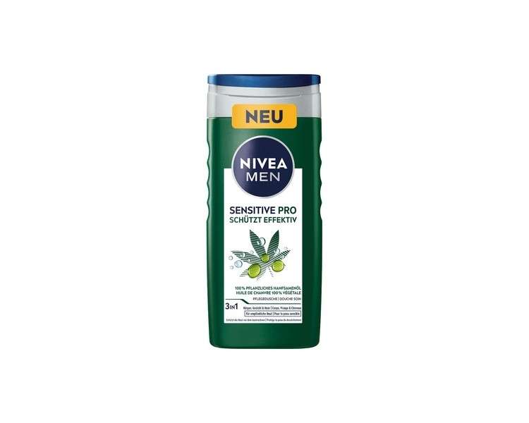 NIVEA MEN Sensitive Pro Care Shower Gel 250ml with Soothing Hemp Seed Oil