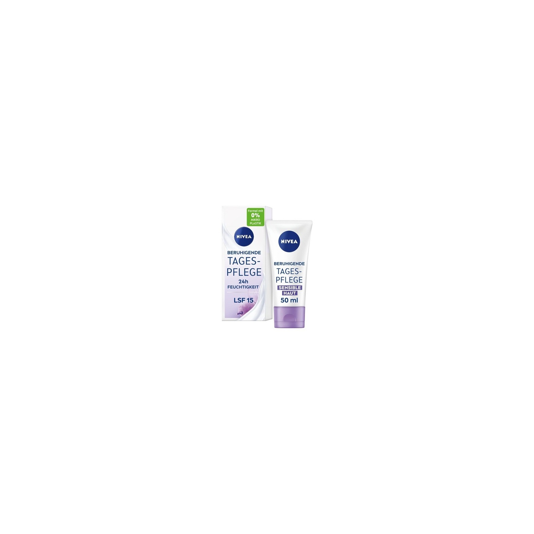 NIVEA Soothing Day Care 24h Moisture SPF 15 Fragrance-Free Face Cream for Sensitive Skin with Grape Seed Oil